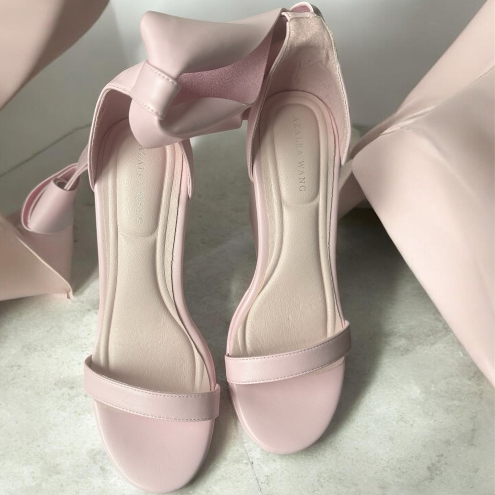 Azalea Wang Emeka Pink Platform Sandal with Bow - Size 9 - Picture 4 of 8